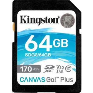 Kingston SDXC 64GB Canvas Go! Plus Class 10 UHS-I U3 V30 (SDG3/64GB) лучшая модель в Кривом Роге