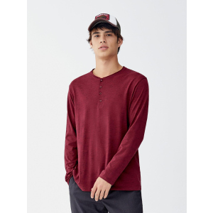 Чоловічий лонгслів Pull & Bear XAZ240996AXTE S Бордовий (DD8000004813189)