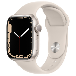 Смарт-годинник Apple Watch Series 7 GPS 41mm Starlight Aluminium Case with Beige Sport Band (MKMY3UL/A) ТОП в Кривому Розі