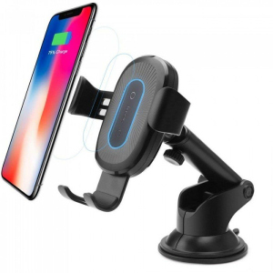 купить Автодержатель с функцией беспроводной зарядки Baseus Wireless Charger Gravity Car Mount（osculum type ）Black