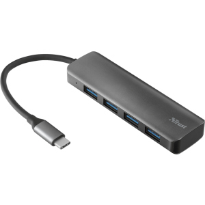 USB-хаб Trust Halyx USB-C to 4-Port USB-A 3.2 Aluminium (TR23328) ТОП в Кривому Розі