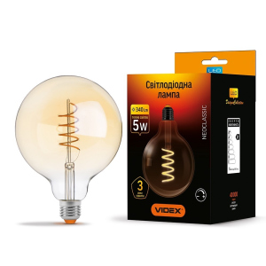 LED лампа VIDEX Filament G125FASD 5W E27 2200K диммерная бронза рейтинг