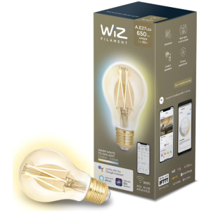 Розумна лампочка WIZ Smart LED WiFi A60 E27 WiZ DW FA Q Warm Dimmable Filament 550lm 2200K (WZE21026011-A) ТОП в Кривому Розі