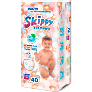 Трусики-підгузки дитячі Skippy Ultra розмір 6 (16-25 кг) 40 шт (6942648910331) краща модель в Кривому Розі