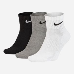 Набор носков Nike U Nk Everyday Cush Ankle SX7667-964 S (34-38) 3 пары Черный/Белый/Серый (194955549209)