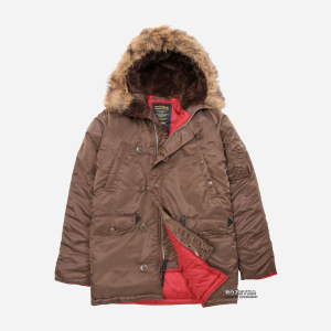 хорошая модель Парка Alpha Industries Slim Fit N-3B Parka 5XL Brown/Red