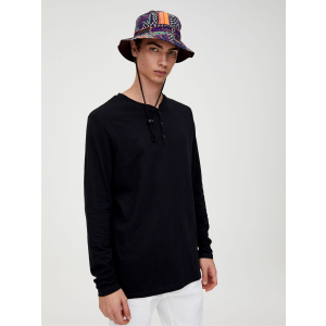 Чоловічий лонгслів Pull & Bear 5244/771/800 XL Чорний (05244771800055) в Кривому Розі