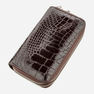 Портмоне мужское из натуральной кожи Crocodile Leather leather-18526 Коричневое надежный