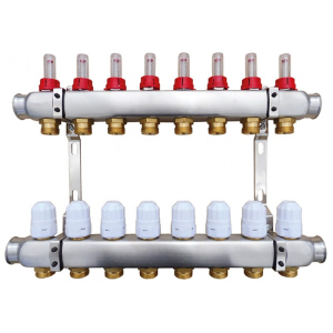 Колектор для теплої підлоги Raftec RC03-09 з витратомірами в Кривому Розі