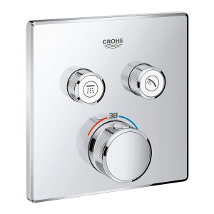 Внешняя часть смесителя без скрытой части GROHE Grohtherm SmartControl хром латунь 158x158мм 29124000 ТОП в Кривом Роге