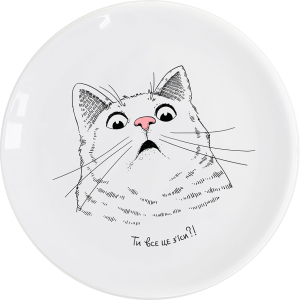 Тарелка обеденная Orner "Удивленный кот" круглая 25 см (orner-0160) в Кривом Роге