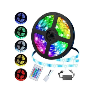 Світлодіодна LED стрічка RGB 5050 (300LED) з блоком живлення та пультом комплект 5 метрів не боїться води IP68 (782970) рейтинг