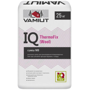 Для приклеювання МВ утеплювача Vamiut IQ ThermoFix WOOL білий 25кг в Кривому Розі