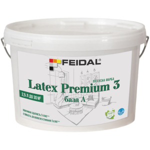 купить Латексная краска Feidal Latex Premium 3 база А 2.5 л (4820232440773)