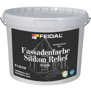 Силиконовая фасадная краска Feidal Fassadenfarbe Silikon Relief 10 л (4820232441275) лучшая модель в Кривом Роге