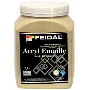 Эмаль декоративная Feidal Acryl Emaille с металлическим перламутровым блеском 0.8 л Жемчужина (4820232441879) ТОП в Кривом Роге