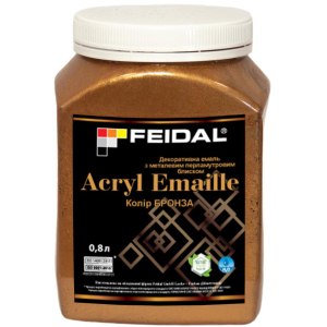 Эмаль декоративная Feidal Acryl Emaille с металлическим перламутровым блеском 0.8 л Бронза (4820232441787) ТОП в Кривом Роге