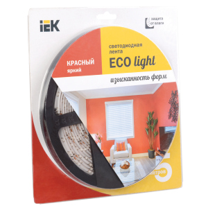 Стрічка світлодіодна LED 5м  блістер LSR-3528R60-4.8-IP65-12V IEK-eco (LSR1-6-060-65-1-05)