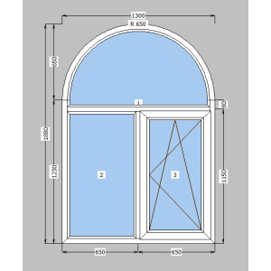 Арка металлопластиковая Rehau Euro 60 mm 1-створчатое поворотно-откидное, фурнитура Siegenia, 1300х1880 мм, белая лучшая модель в Кривом Роге