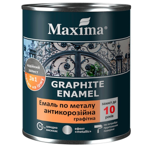 Эмаль антикоррозийная по металлу 3 в 1 графитная Maxima Коричневая 2,3 кг