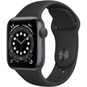 Смарт-часы Apple Watch Series 6 GPS 40mm Space Gray Aluminium Case with Black Sport Band (MG133UL/A) ТОП в Кривом Роге