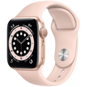 Смарт-часы Apple Watch Series 6 GPS 40mm Gold Aluminium Case with Pink Sand Sport Band (MG123UL/A) ТОП в Кривому Розі