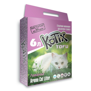 Наповнювач для котячого туалету Kotix Тофу Lavender Соєвий комкуючий 2.55 кг (6 л) (6972345440053) ТОП в Кривому Розі