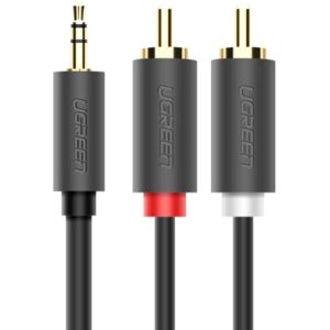 Инсертный кабель Ugreen AV102 3.5 мм to 2RCA Audio Cable 2 м Gray (904019641)