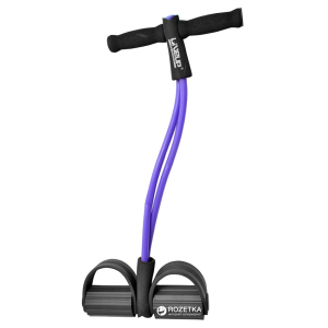 Еспандер із упорами для ніг LiveUp Soft Pull 62 см Purple (LS3205)