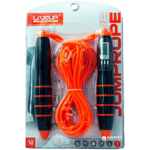 Скакалка с электронным счетчиком LiveUp Pvc Cable Jumprope 275 см Orange (LS3128) ТОП в Кривом Роге