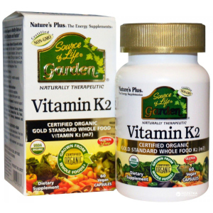 Вітаміни Nature's Plus Source of Life Garden Therapeutic Vitamin K2 120 мкг 60 гелевих капсул (97467307377) в Кривому Розі