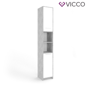 Шкаф пенал для ванной Vicco Kiko, 30x190, бетон лучшая модель в Кривом Роге