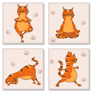 Набор для росписи по номерам Идейка Yoga-cat 18 x 18 см (KNP010) (4823104312185) ТОП в Кривом Роге